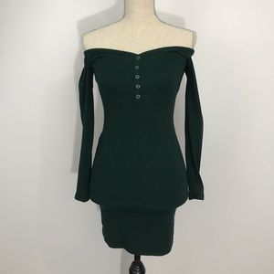 Over the shoulder skin tight dress